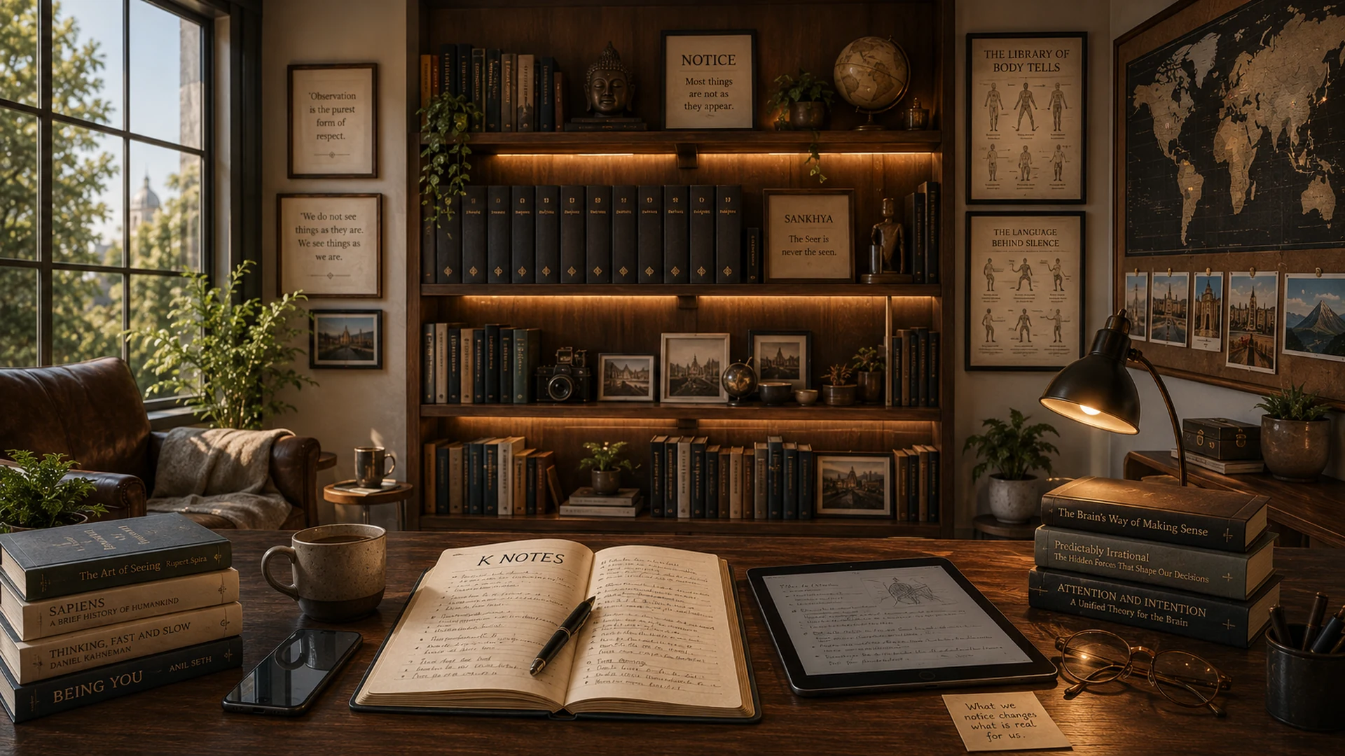 The Kabir Vaidya reading room — a private study where cases remain after the city has gone quiet