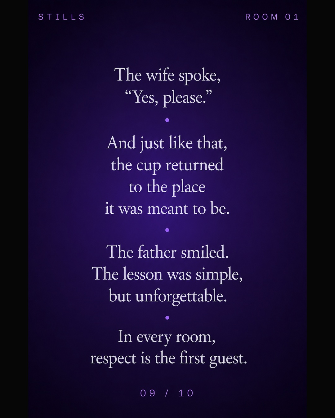 Text still in which the cup is returned and the father smiles.