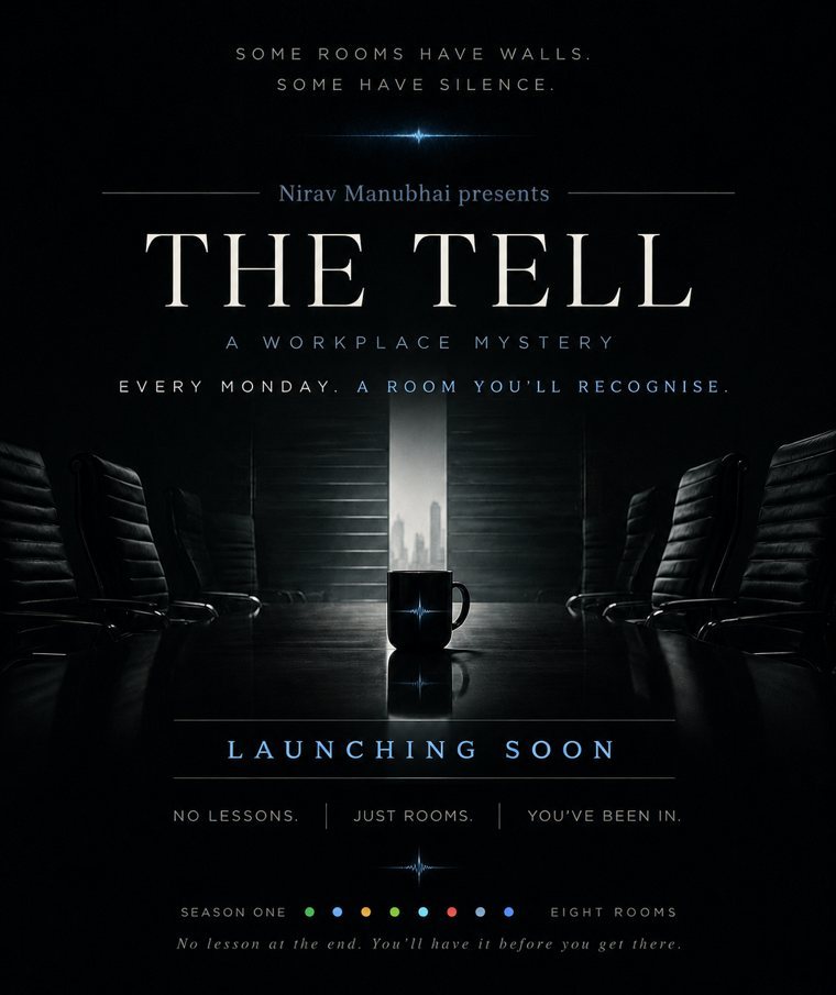 The Tell — a workplace mystery. Series poster.
