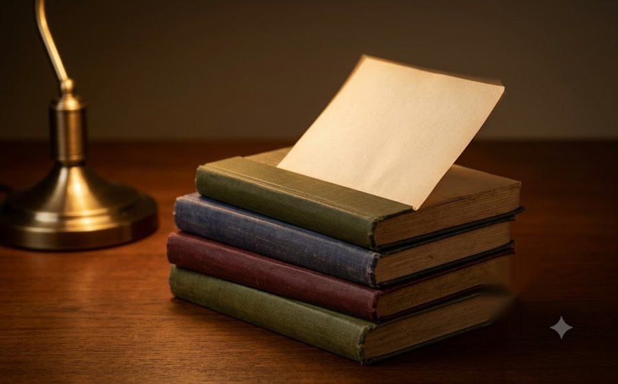 The Bookshelf — books arranged on shelves